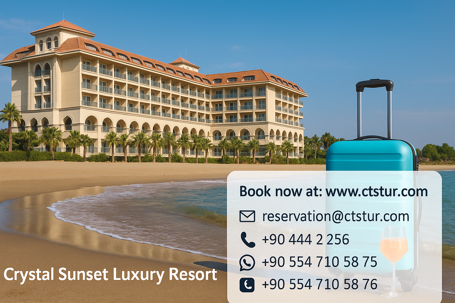 Bodrum, İzmir, Dalaman & Antalya Havalimanı’ndan Crystal Sunset Luxury Resort & Spa – Side’ye Ulaşım | Özel & Shuttle Transfer Rehberi