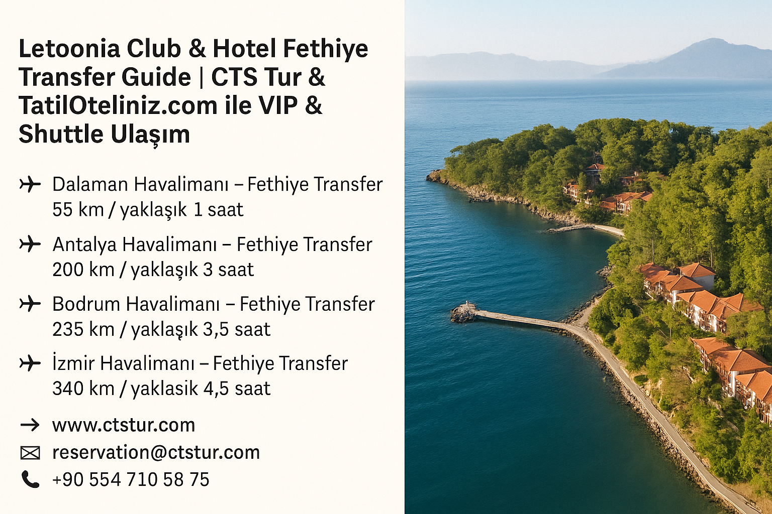 Letoonia Club & Hotel Fethiye Transfer Rehberi | CTS Tur & TatilOteliniz.com ile VIP & Shuttle Ulaşım