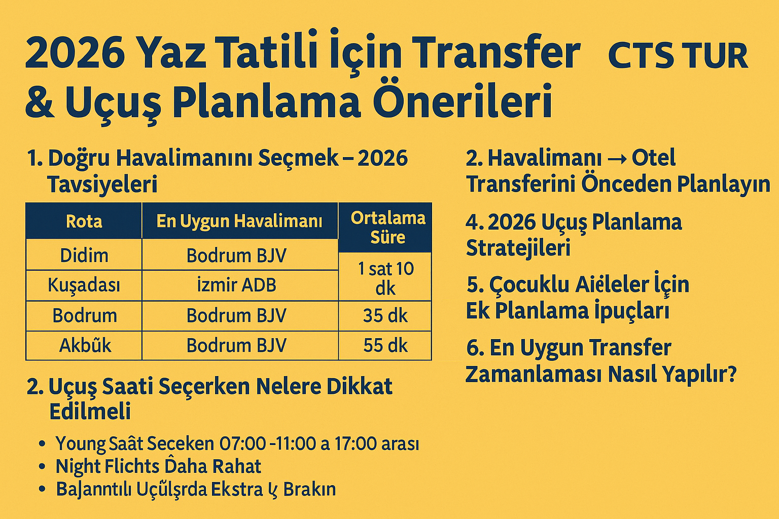 2026 Yaz Tatili İçin Transfer & Uçuş Planlama Önerileri