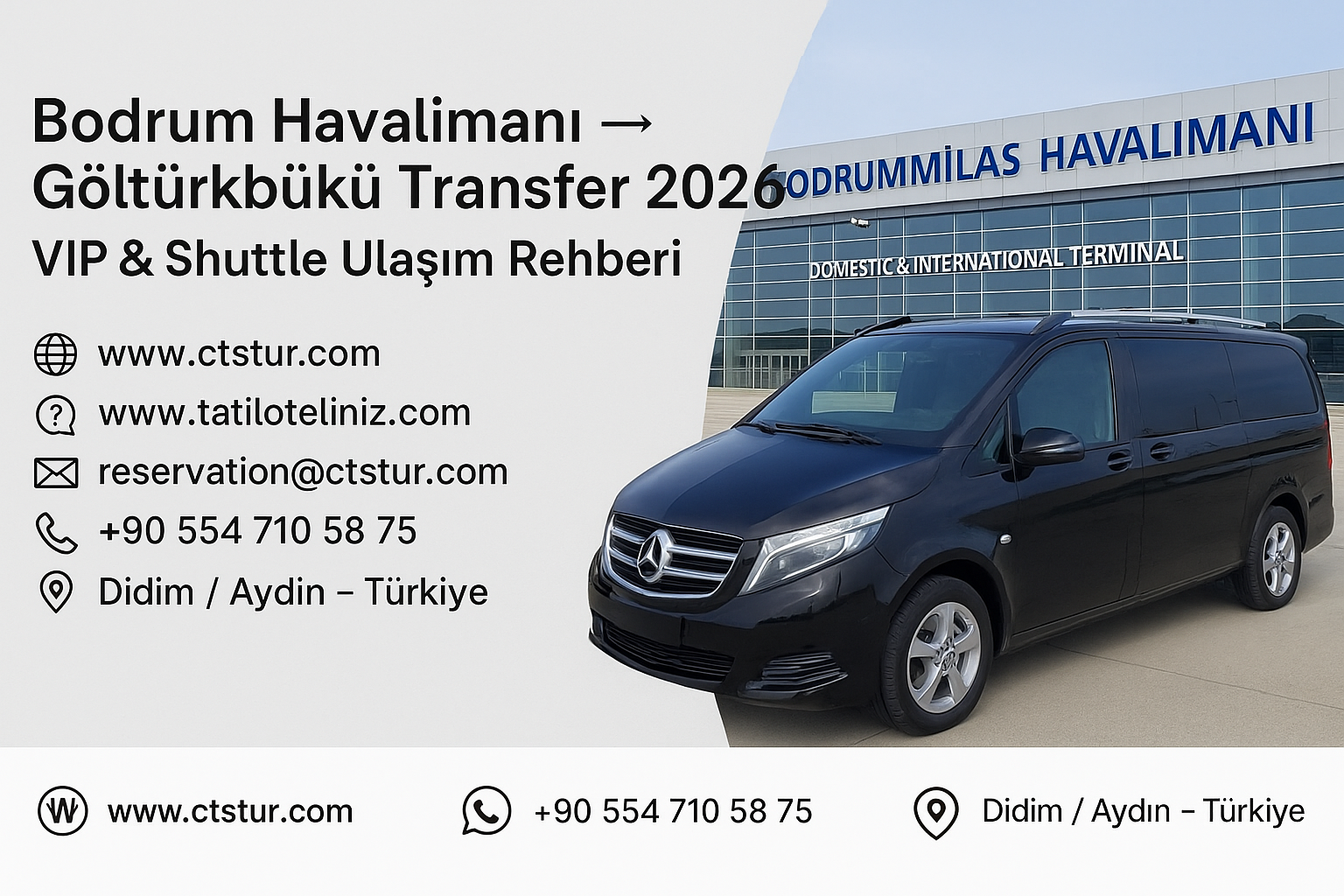 Bodrum Havalimanı → Göltürkbükü Transfer 2026 | VIP & Shuttle Ulaşım Rehberi
