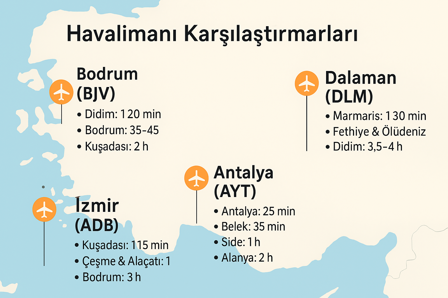 Havalimanı Karşılaştırmaları: Tatil Bölgelerine En Rahat Ulaşım Rehberi