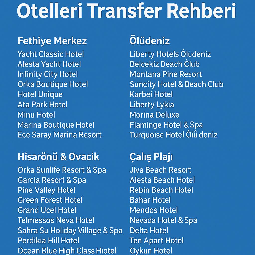 Fethiye’ye Ulaşım ve Havalimanı Transferleri