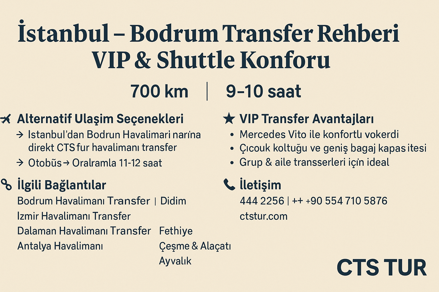 İstanbul – Bodrum Transfer Rehberi | VIP & Shuttle Konforu