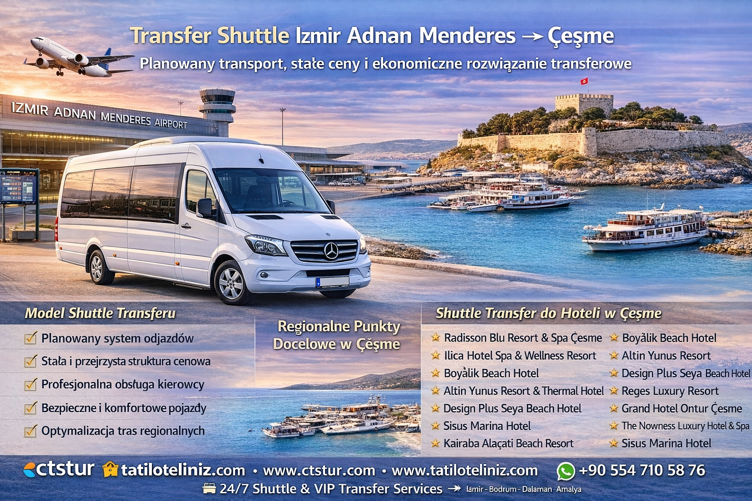  İzmir Adnan Menderes Havalimanı → Çeşme Shuttle Transfer.
