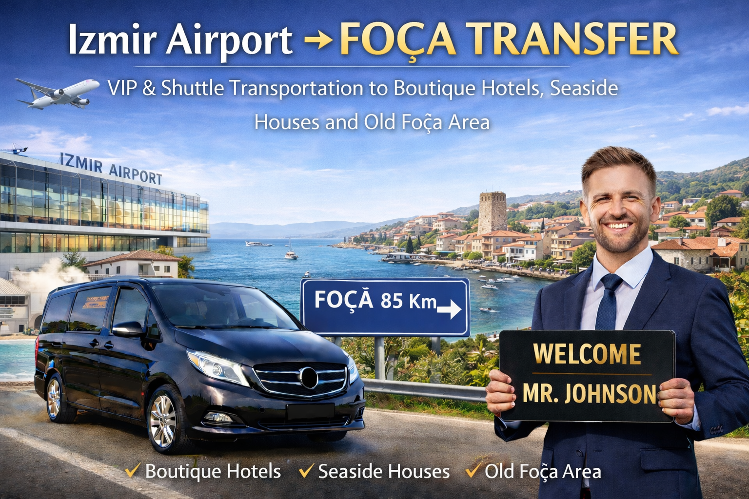 İzmir Havalimanı → Foça Transfer.