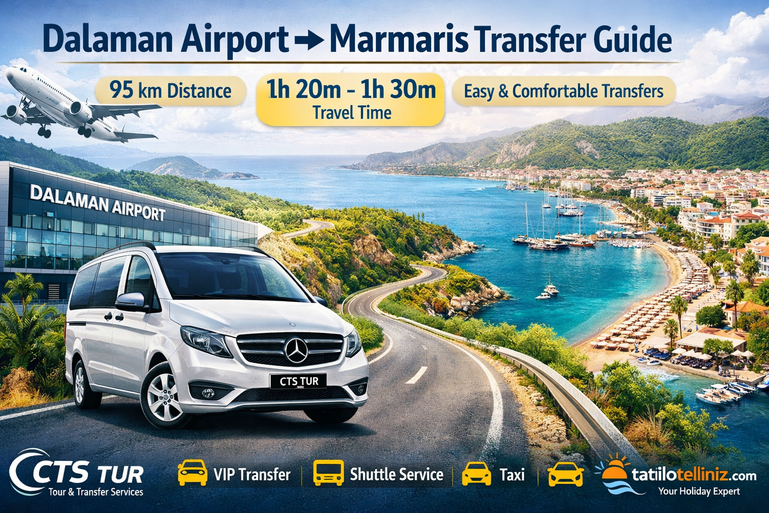 Dalaman Havalimanı → Marmaris Transfer Rehberi (Mesafe, Süre, Fiyat)