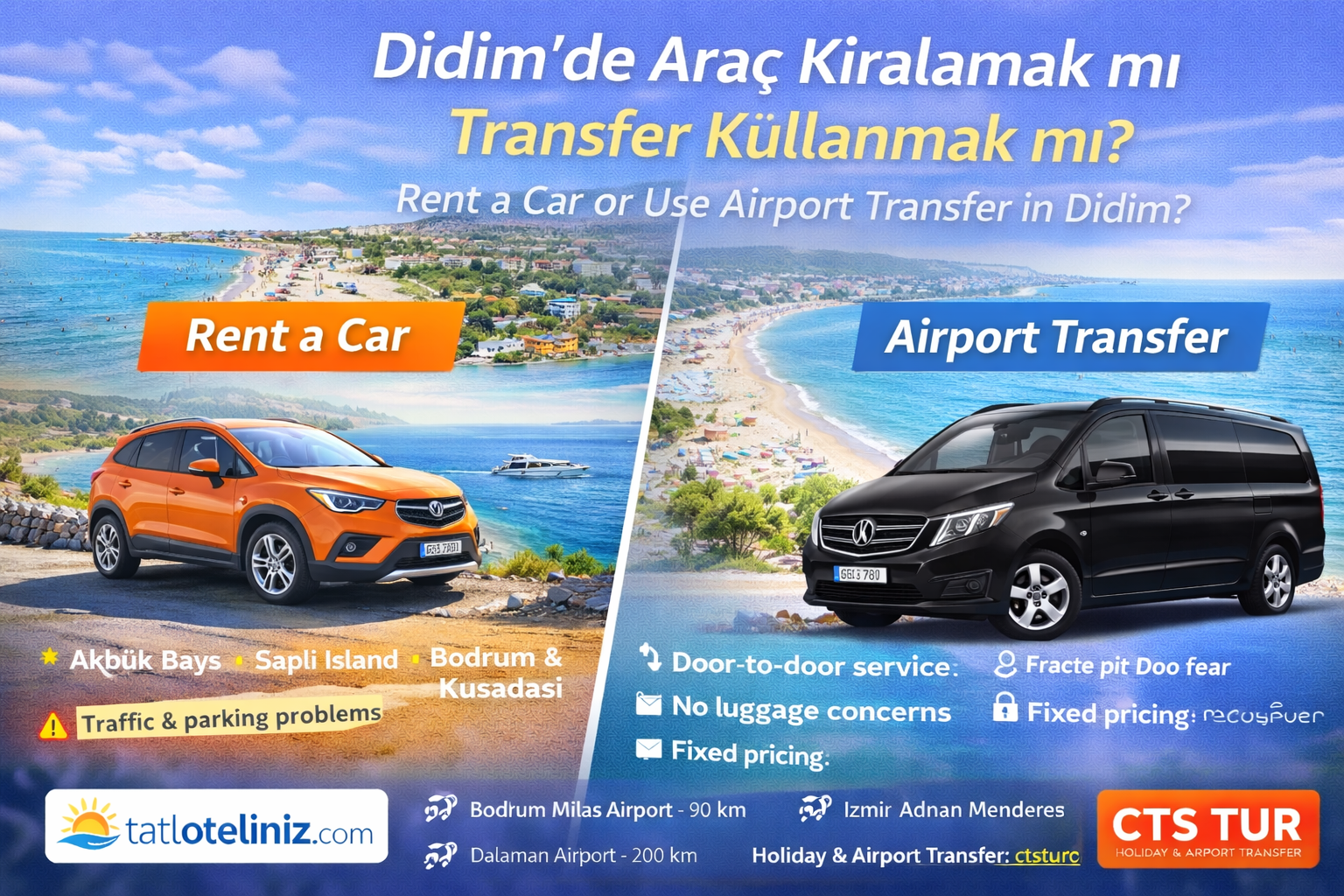 Didim’de Araç Kiralamak mı Transfer Kullanmak mı? Tatil Ulaşım Rehberi.