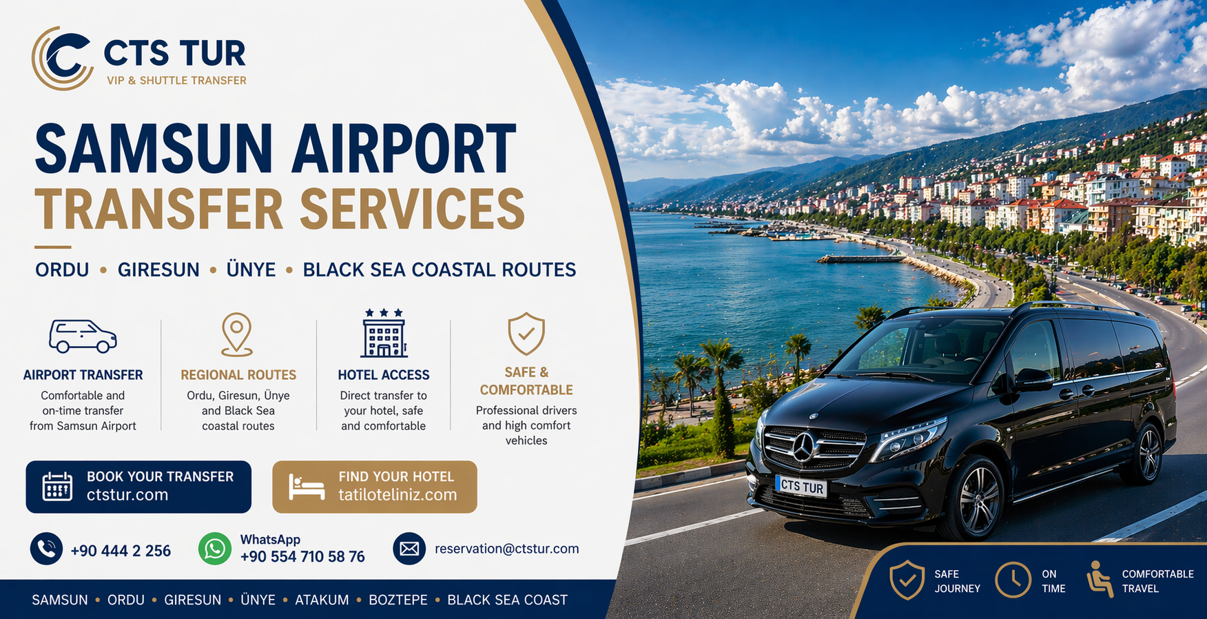 Samsun Havalimanı → Ordu, Giresun, Ünye, Karadeniz Sahil Transfer Rehberi
