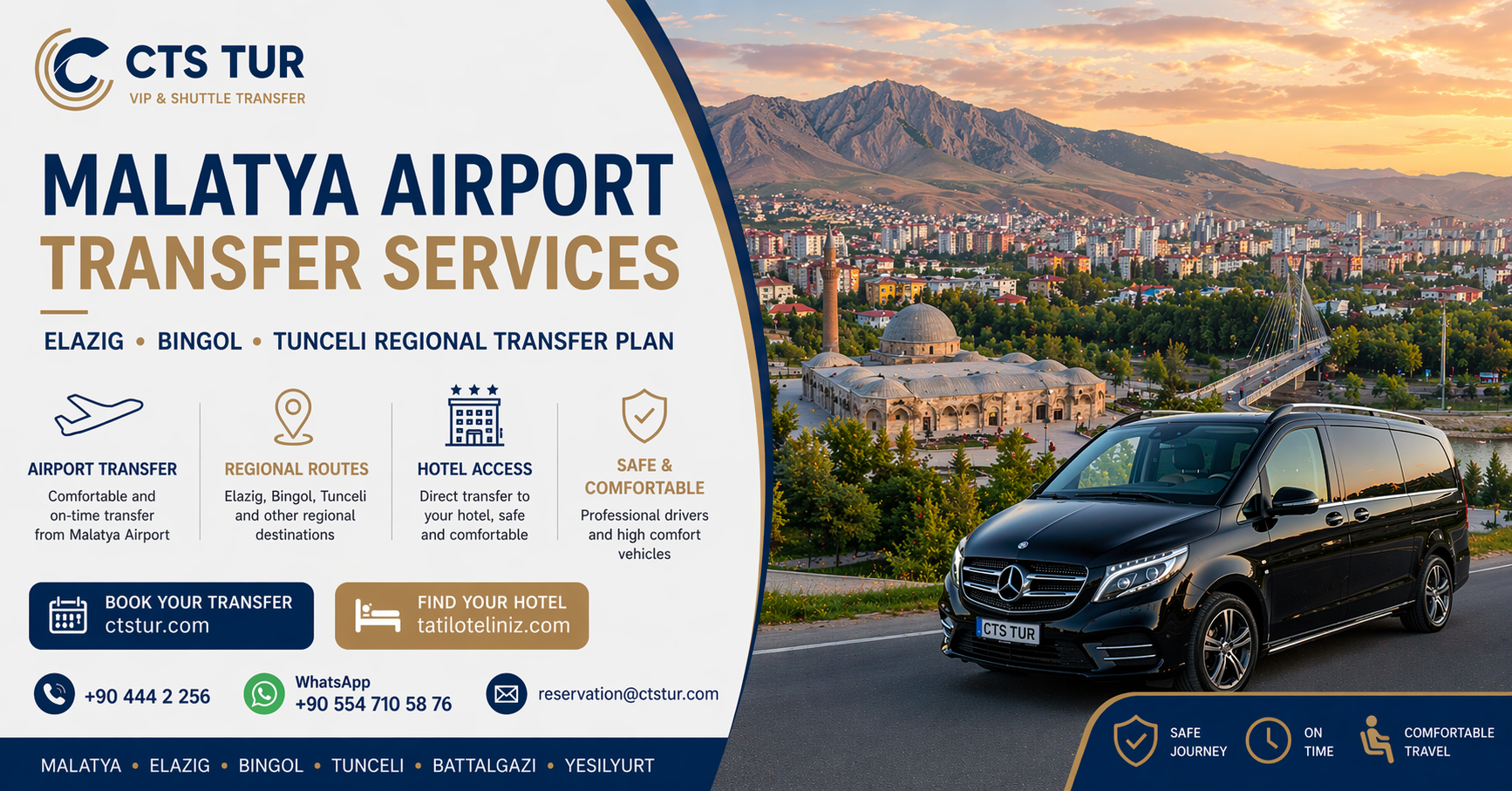 Malatya Havalimanı → Elazığ, Bingöl, Tunceli Bölgesel Transfer Rehberi