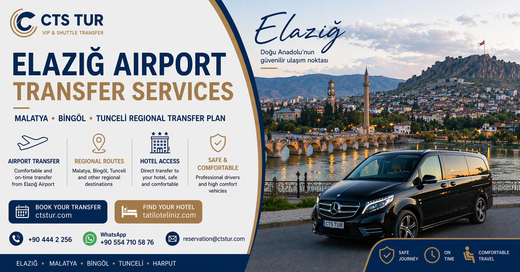 Elazığ Havalimanı → Malatya, Bingöl, Tunceli Bölgesel Transfer Rehberi