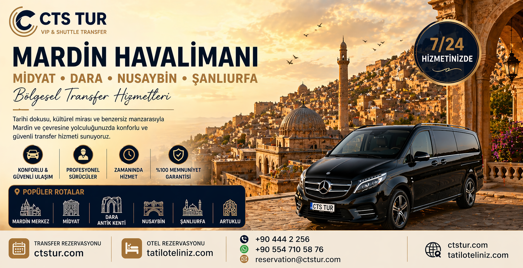 Mardin Havalimanı → Midyat, Dara, Nusaybin, Şanlıurfa Bölgesel Transfer Rehberi