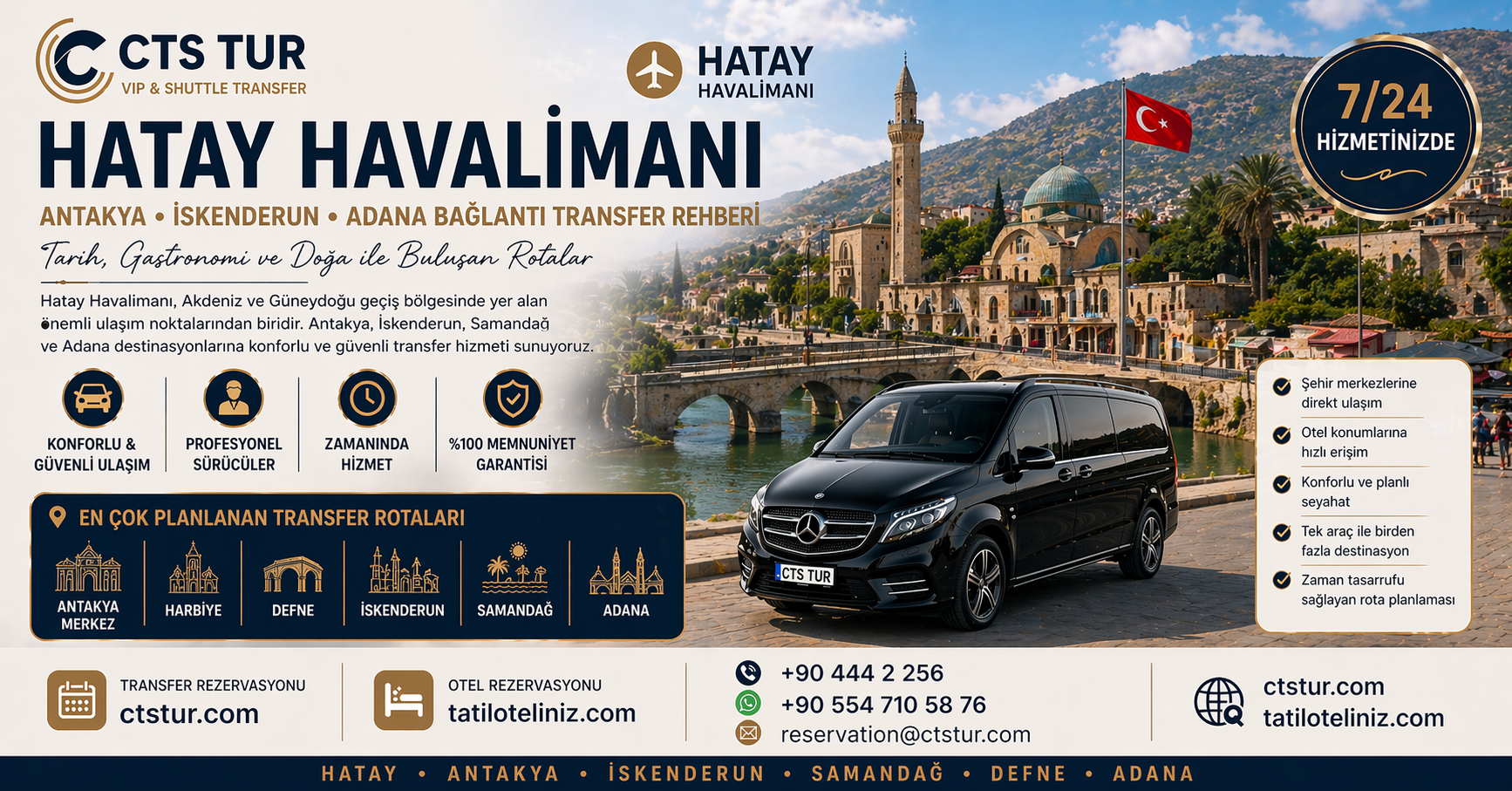 Hatay Havalimanı → Antakya, İskenderun, Adana Bölgesel Transfer Rehberi