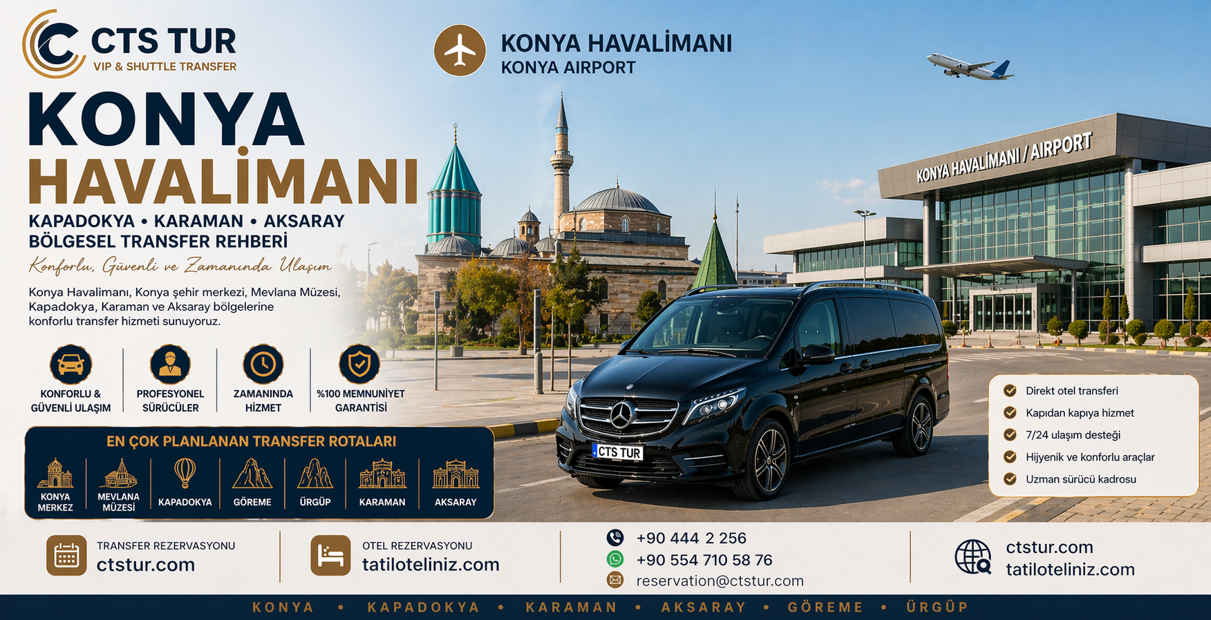Konya Havalimanı → Kapadokya, Karaman, Aksaray Bölgesel Transfer Rehberi