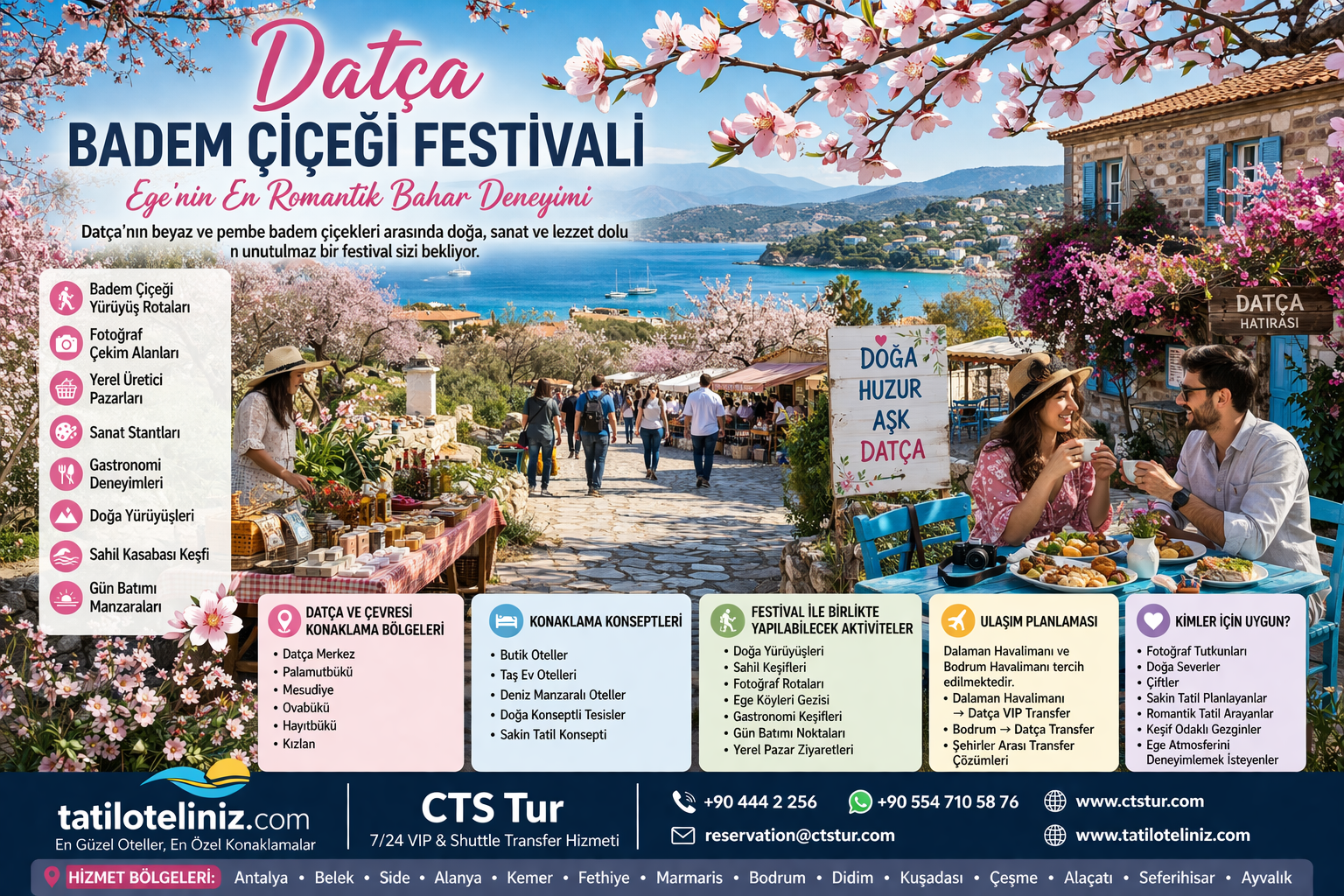 Datça Badem Çiçeği Festivali Rehberi – Ege’nin En Romantik Bahar Deneyimi
