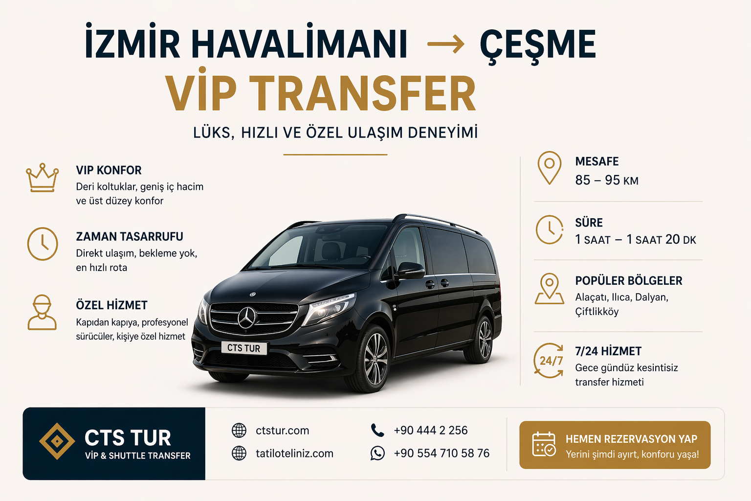 İzmir Havalimanı → Çeşme VIP Transfer (Lüks, Hızlı ve Özel Ulaşım Deneyimi)