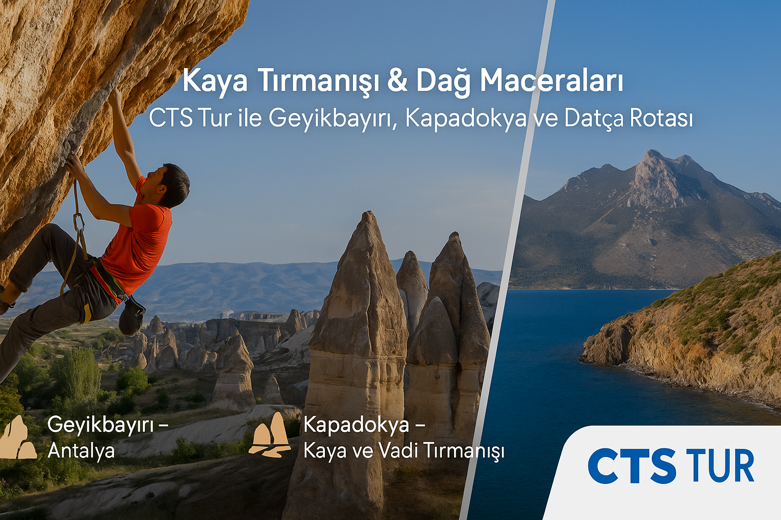 Kaya Tırmanışı & Dağ Maceraları | CTS Tur ile Geyikbayırı, Kapadokya ve Datça Rotası