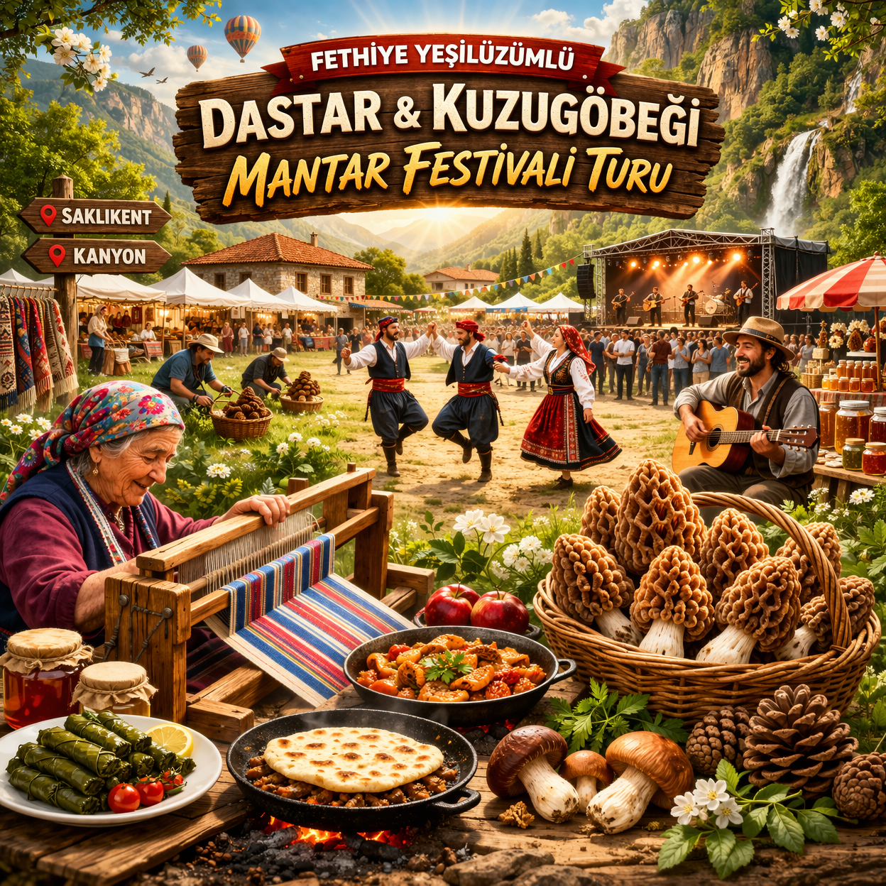 FETHİYE YEŞİLÜZÜMLÜ Dastar & Kuzugöbeği Mantar Festivali Turu